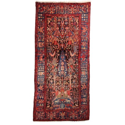 Ancient Malayer Carpet Iran Cotton Wool Heavy Knot Handmade