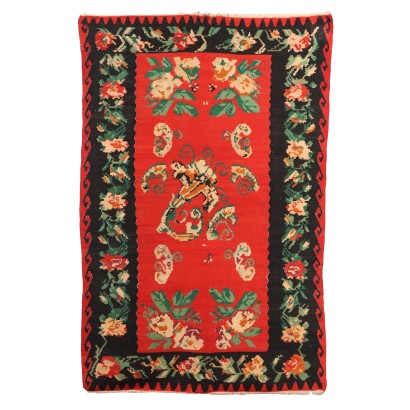 Ancient Kilim Carpet Iran Wool Thin Knot Handmade
