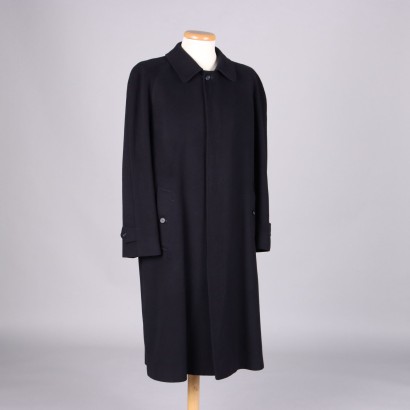 Vintage Burberrys Men's Coat Size 42 1990s Night Blue Cashmere
