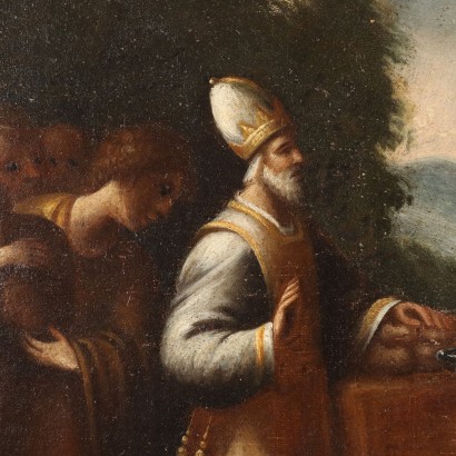 Painting with Biblical Scene, Melchizedek welcomes Abraham
