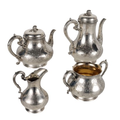 Ancient Tea and Coffee Set Martin Hall & Co. Mid XX Century Silver