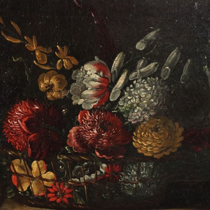 Pair of Still Life Paintings with Flowers, Pair of Still Life Paintings with Flowers