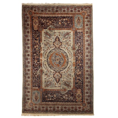 Ancient Jaipur Carpet India Cotton Wool Heavy Knot Handmade