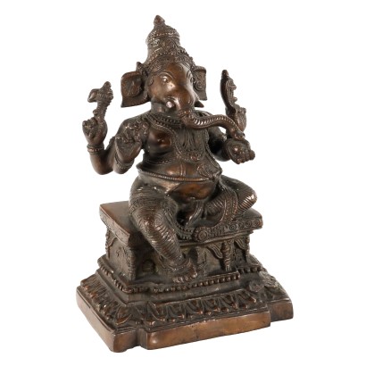 Antike Skulptur Ganesha Skulptur '900 Bronze Lalitashana Objekte