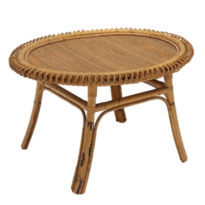 Table basse en bambou des années 50-60
