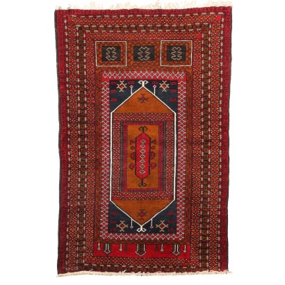 Antiker Beluchi Teppich Iran Wolle Großer Knoten Handgefertigt