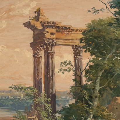 Gemälde von Antonio Oberto,Landschaft mit Hirten und Ruinen,Antonio Oberto,Antonio Oberto,Antonio Oberto,Antonio Oberto