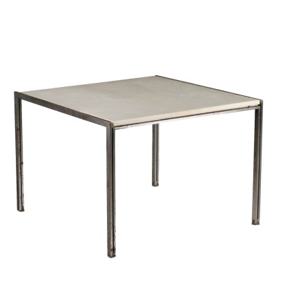 Vintage Tisch Ross Littel für ICF der 60er Jahre Marmor Stahl