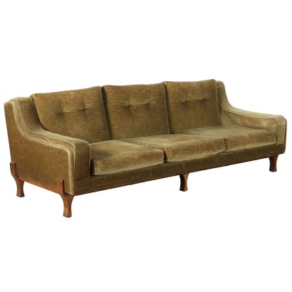 Vintage Sofa from the 1960s Foam Padding Velvet Upholstery