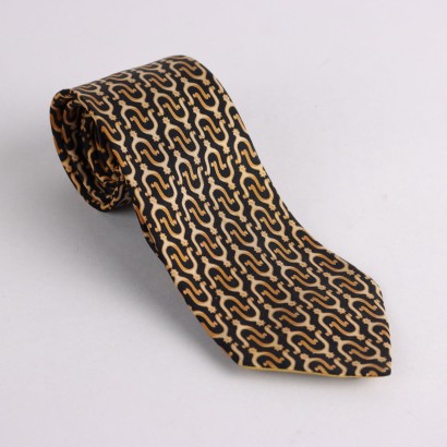 Vintage Gucci Tie Riding Spurs Tie 1950s-60s Black Silk