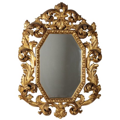 Miroir Ancien Style Baroque Italie XXe Siècle