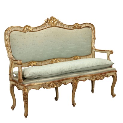 Antique Eclectic Sofa Wood Italy Mid XIX Century
