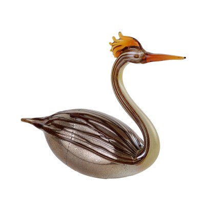 Vintage Skulptur Wasservogel S. Costantini der 80er Jahre Murano