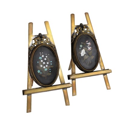 Pair of Bronze Portrait Frames and Co