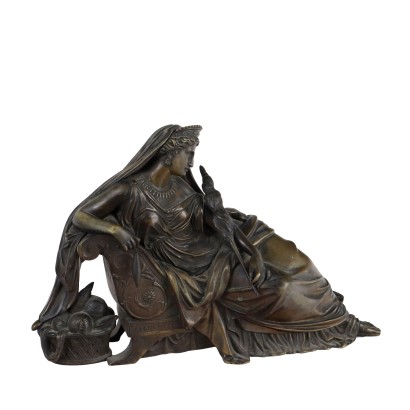 Ancient Sculpture of Penelope by Jacques Feuchere '800 Bronze