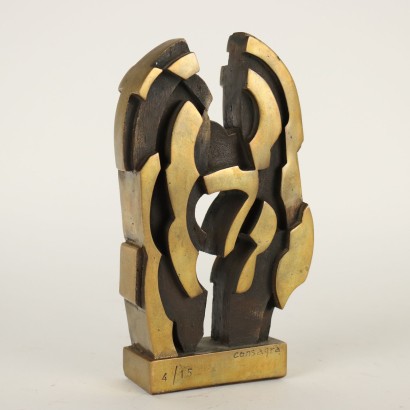 Contemporary Sculpture P. Consagra Bifrontal 1996 Bronze Fusion