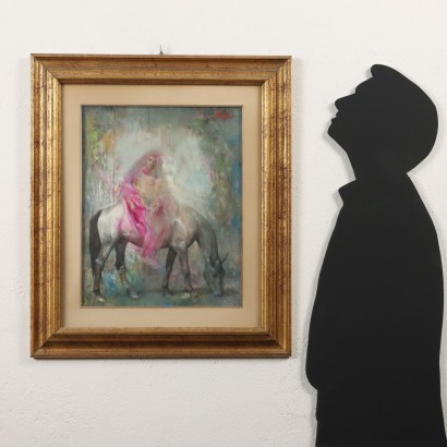 Gemälde von Maurizio Goracci,Weibliche Figur zu Pferd,Maurizio Goracci,Maurizio Goracci,Maurizio Goracci,Maurizio Goracci,Maurizio Goracci