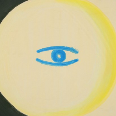 Zeitgenössisches Gemälde Die Augen in Weltraum 1968 Öl auf Leinwand