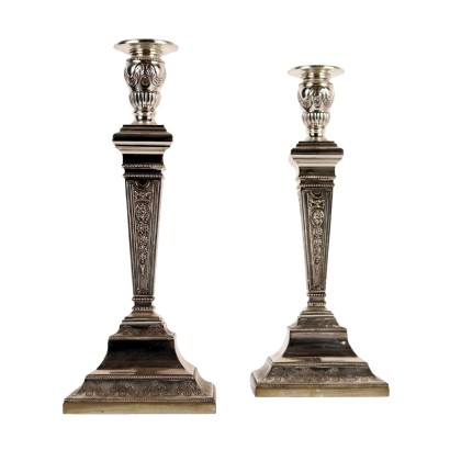 Pair of Candelabra in 835 Silver