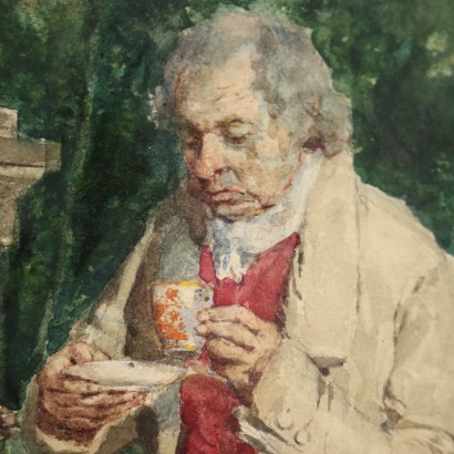 Painting by Ettore Simonetti,Tea Time,Ettore Simonetti ,Ettore Simonetti ,Ettore Simonetti