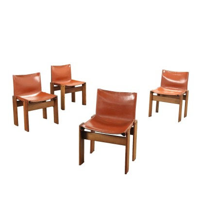 Group of 4 Vintage Chairs Monk A. and T. Scarpa for Molteni