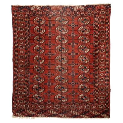 Antiker Bukhara Teppich Turkmenistan Wolle Feiner Knoten Handgefertigt