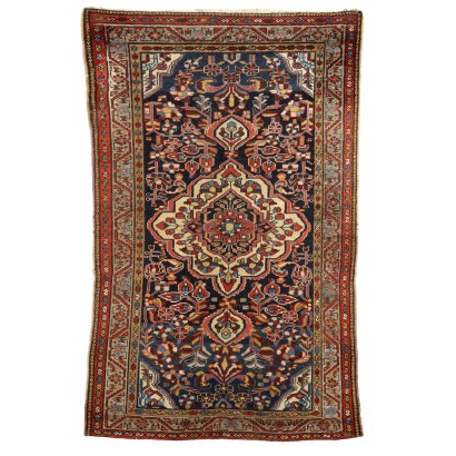 Antique Baktiary Carpet Iran Cotton Wool Thin Knot Handmade