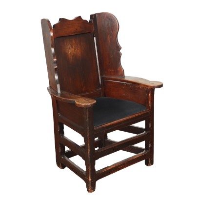 Antiker Rustikaler Sessel aus Kiefer England Anfang des XIX Jhs