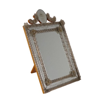 Ancient Small Freestanding Mirror Glass Italy XX Century