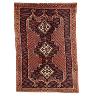Antique Afshar Carpet Wool Cotton Heavy Knot 85 x 59 In