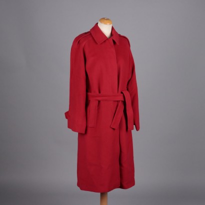 Manteau Rouge Vintage pour Femme Taille M/L Laine Cachemire