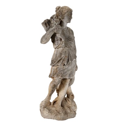 Antike Gartenskulptur aus Steingut mit der Jägerin Diana '900