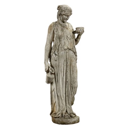 Antike Gartenskulptur Griechische Frauenfigur Steingut XX Jhd