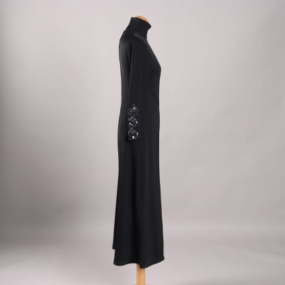 Vintage langes schwarzes Kleid