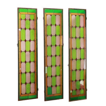 Group of Antique Art Nouveau Windows Italy Early XX Century