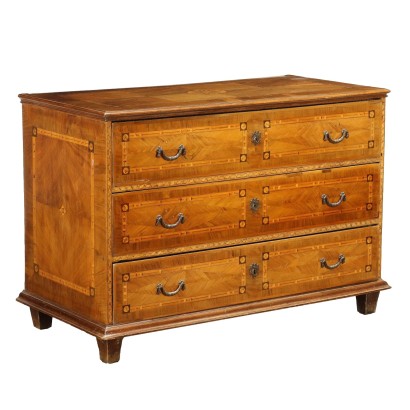 Antique Chest of Drawers with Inlays Drawers XVIII-XIX Century