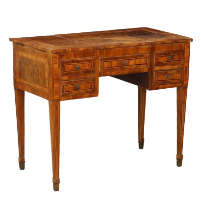 Antique Neoclassical Vanity Table Walnut Drawers Italy XVIII Century