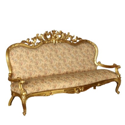 Antikes Neobarockes Sofa aus Holz Italien des XIX Jhs
