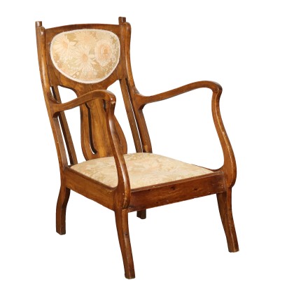 Antiker Sessel im Jugendstil aus Mahagoni Italien des XX Jhs