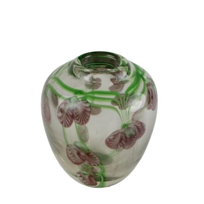 Antique Vase Glass Flower Decoration Europe XX Century