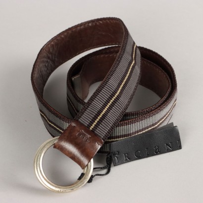 Second Hand Belt Orciani Leather Canvas Buckle Italy