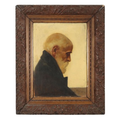 Contemporary Painting Portrait of an Elderly Oil on Hardboard 1929