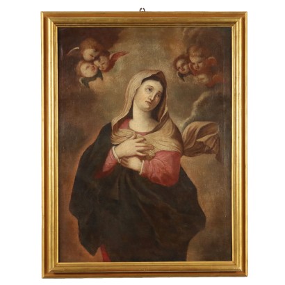 Antique Painting Religious Subject Oil on Canvas XVIII Century