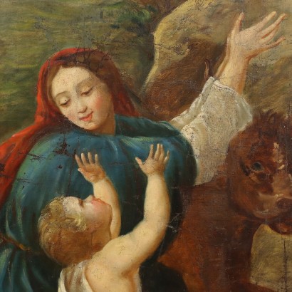 Painted Figures with Child and Animal