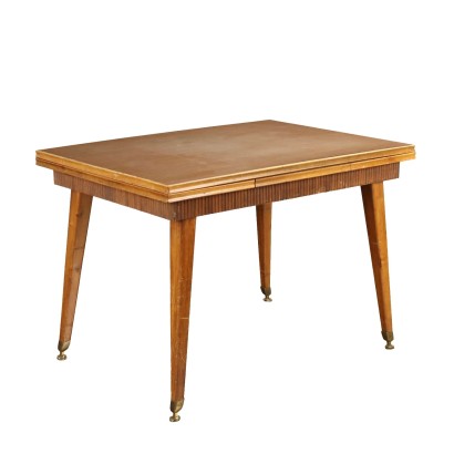 Vintage Auziehbarer Tisch aus Buchenholz Italien 1950er Jahre