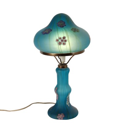 Vintage 1950s Table Lamp Millefiori by F.lli Toso Glass Italy