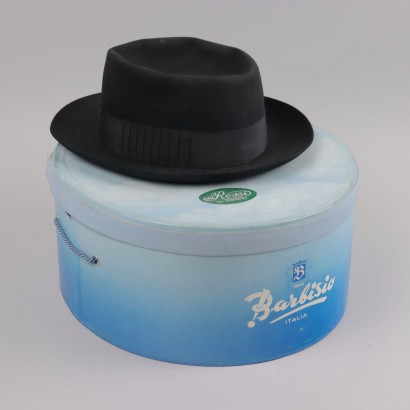 Vintage Barbisio Hut aus Schwarzem Filz Italien der 60er Jahre