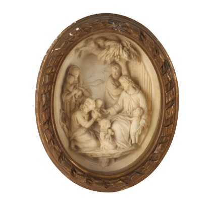 Bas-Relief Ancien en Plâtre entre les Enfants Italie XIXe-XXe Siècle