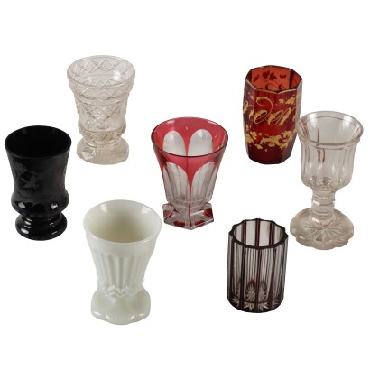 Gruppe aus 7 Gläsern aus Glas von Verschiedenen Manifakturen