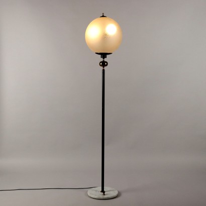 Vintage 1960s Floor Lamp Glass Metal Marble Italy